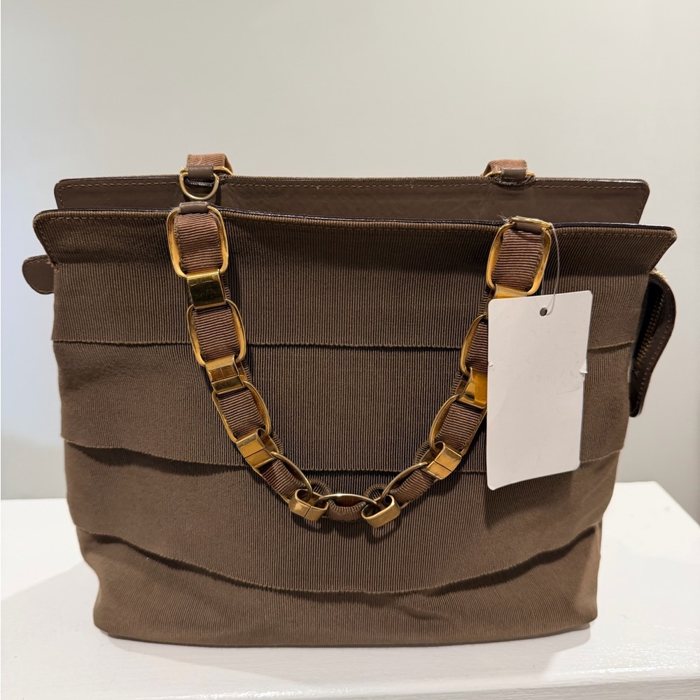 Vintage Salvatore Ferragamo Vera Tiered Bag with Gold Chain